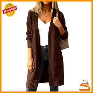 Oversized Chunky Knit Cardigan Long Sleeve Open Front Winter Sweater Cozy Y2K